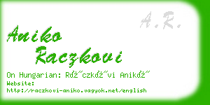 aniko raczkovi business card